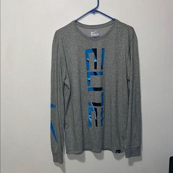 LIKE NEW NIKE ELITE MEN’S LONG SLEEVE POLYESTER DRI-FIT ATHLETIC CUT LARGE SHIRT - Picture 1 of 7